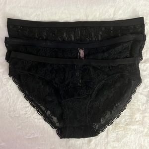 Victorias Secret lace bikini Lot of 3, Black NWOT Small